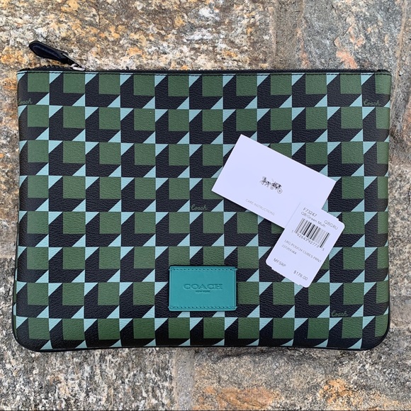 Coach Large Pouch / Clutch w/ cube print - Picture 6 of 8